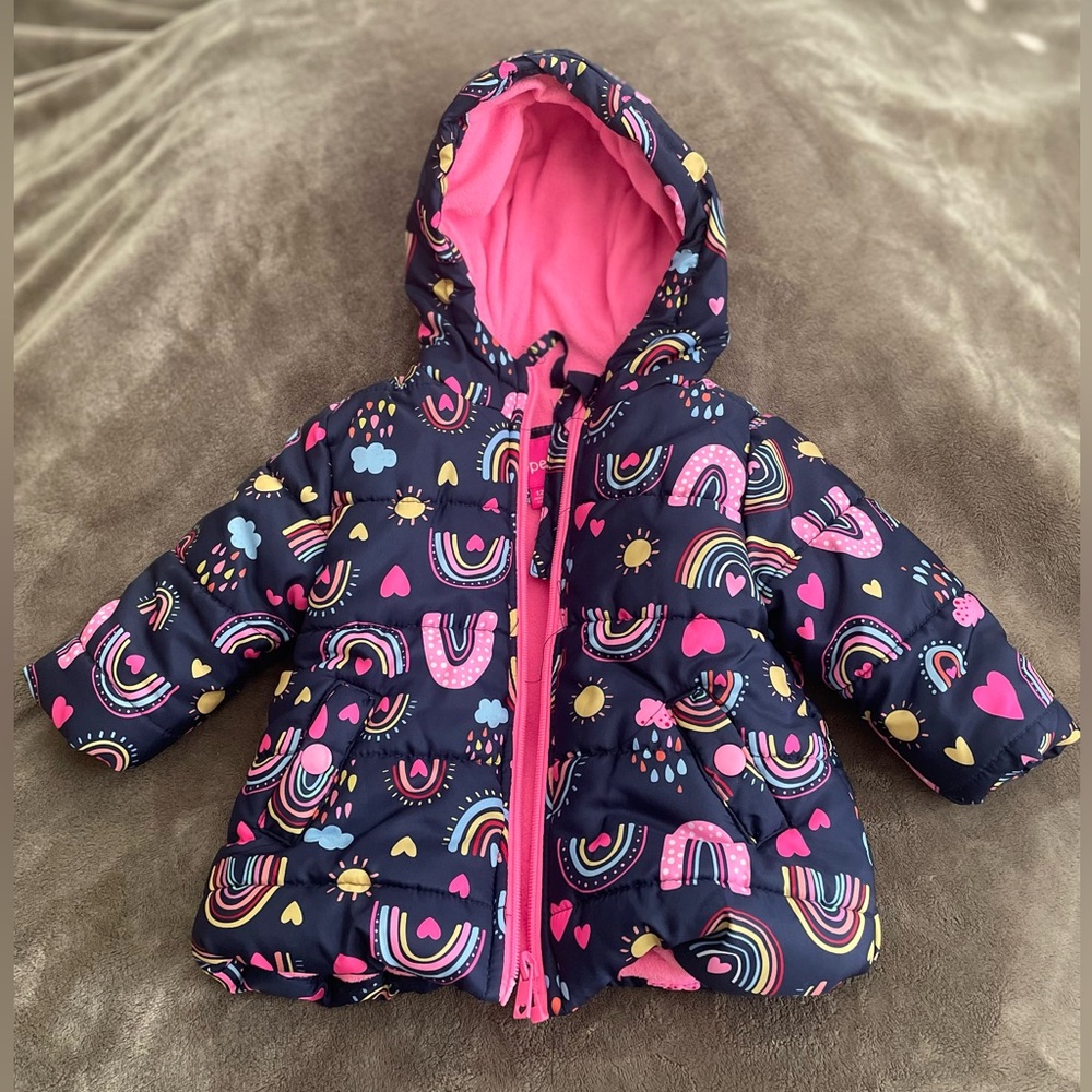 Wippette Fleece Lined Rainbow Puffer Jacket- Toddler Girl